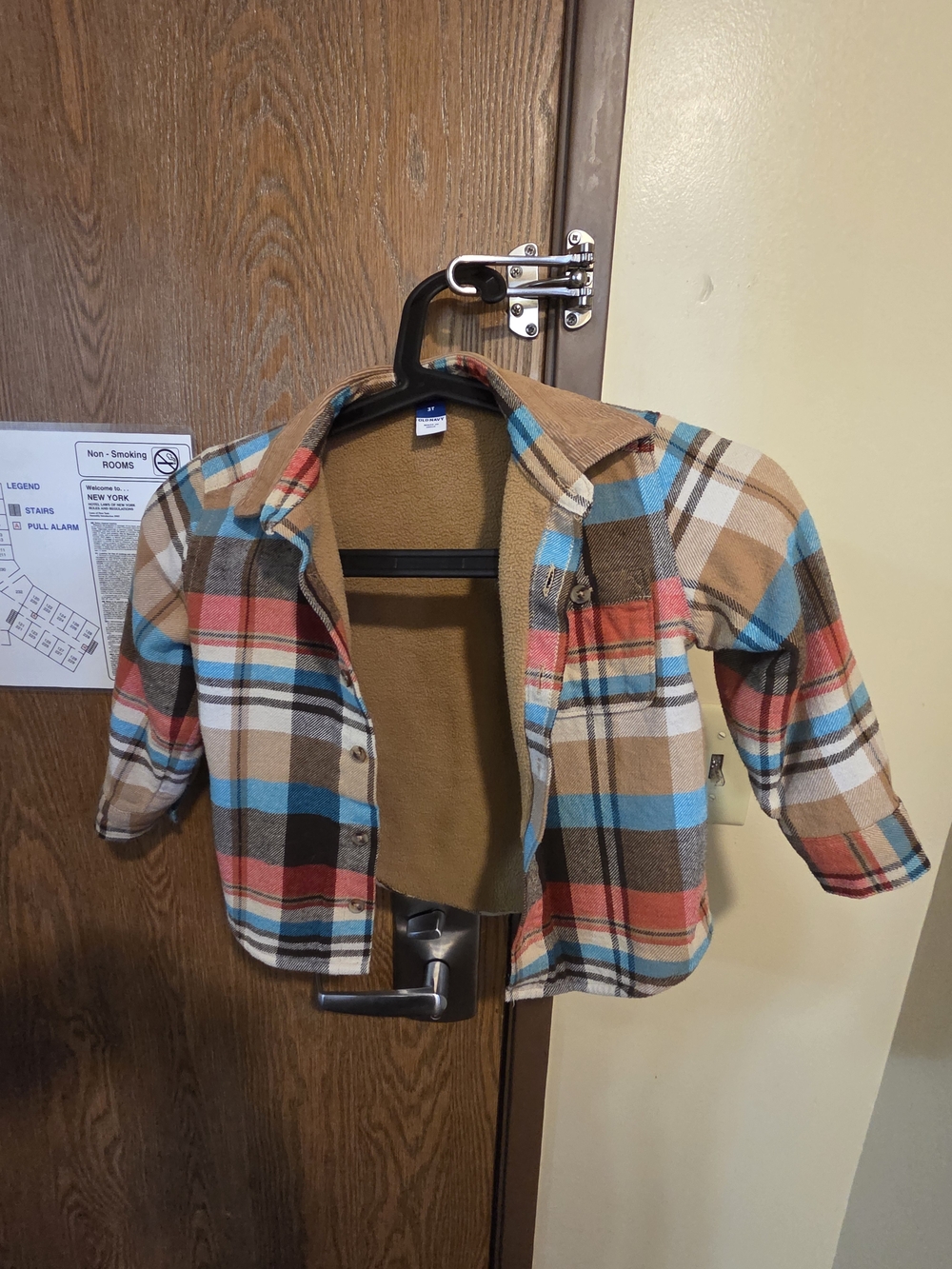 Old Navy Kids Plaid Button-Down Shirt Jacket - Brown, Blue & Red